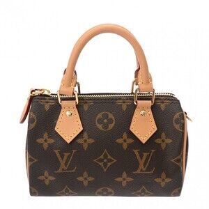 Louis Vuitton Monogram Nano Speedy Brown Canvas Shoulder Bag